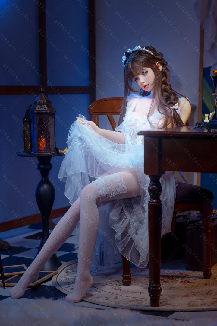 149cm (4ft11) C CUP Movable jaw Silicone Head + TPE Body Hybrid Sex Doll Convallaria, Head Linlan